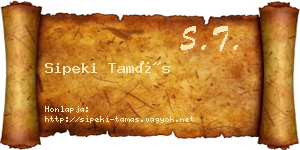 Sipeki Tamás névjegykártya